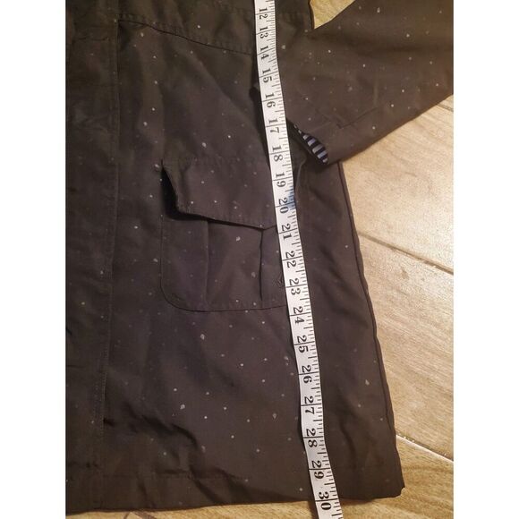 Volcom Men's Hooded Jacket Black & White Lining Small Black Drawstring Teardrops - Picture 7 of 8